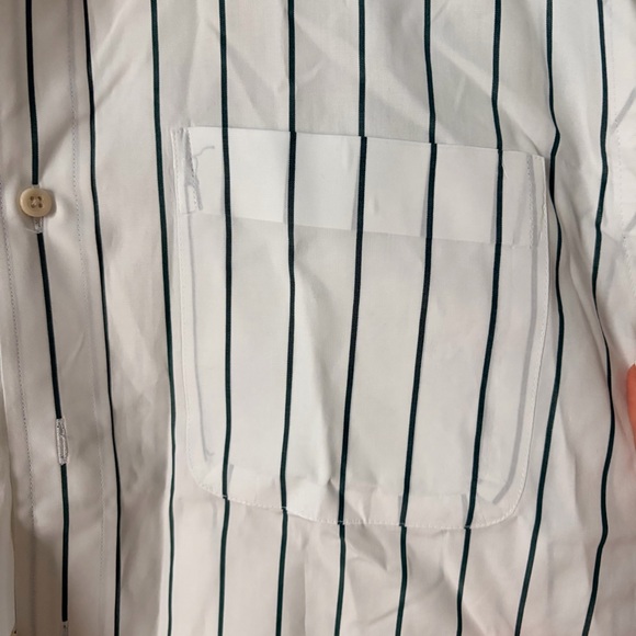 AYR Oversized White and Blue Button-Up Shirt navy pinstripe, XL - Picture 3 of 14